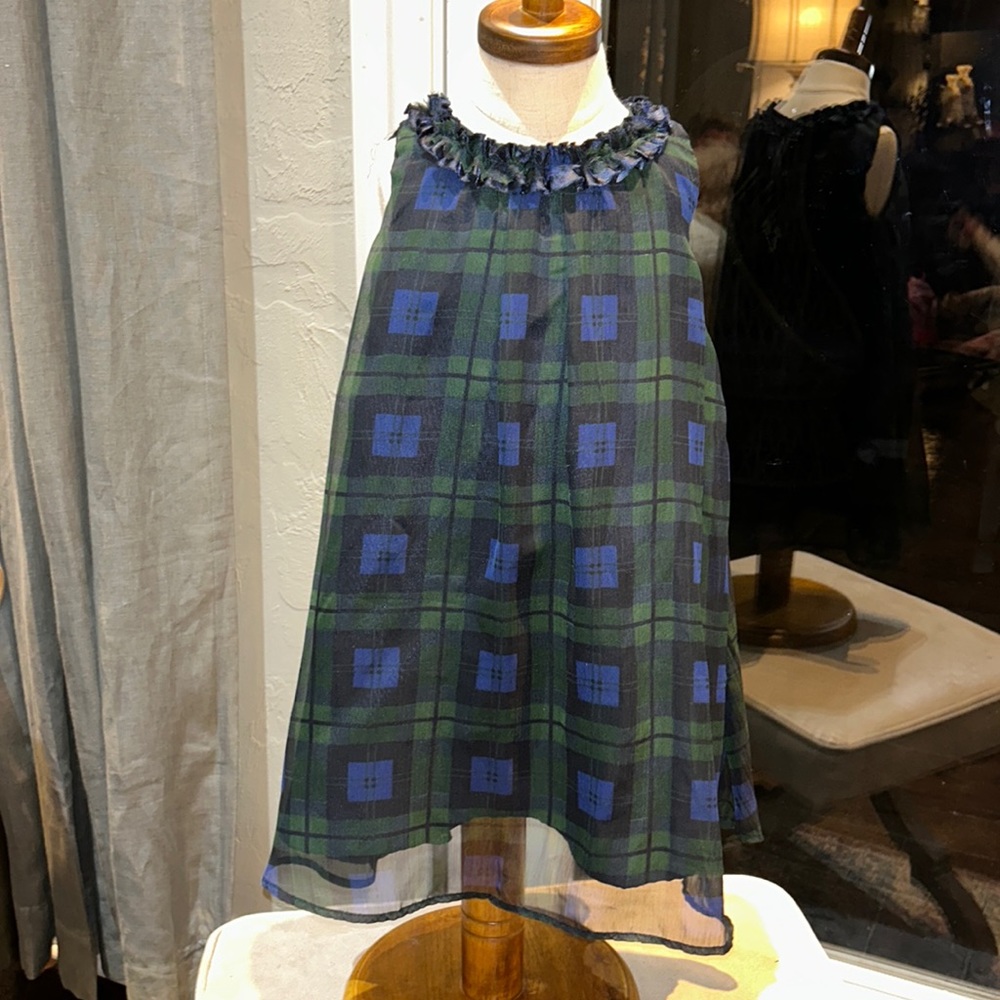 Plaid Organza  dress SZ4